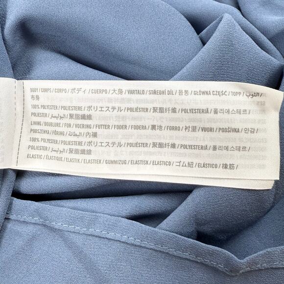 Abercrombie & Fitch Women's Floral Cinch Front Midi Dress XL Blue - Picture 12 of 16